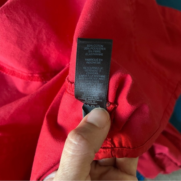 Express Women Red Button-Down Shirt "The Essentials Shirt" Long Sleeve, XS size - Picture 7 of 10